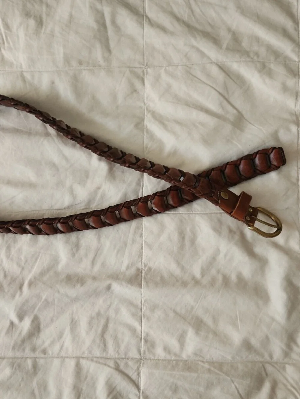 Braided Brown Leather Men’s Belt - Classic Brown From Italy -- Barely Used